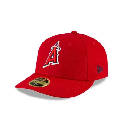 Red Los Angeles Angels Hat - New Era MLB Ligature Low Profile 59FIFTY Fitted Caps USA4501792
